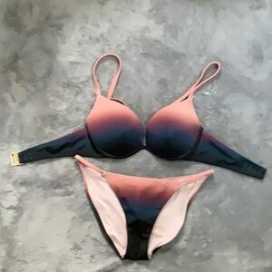Victoria's Secret Pink and Black Bikini Set